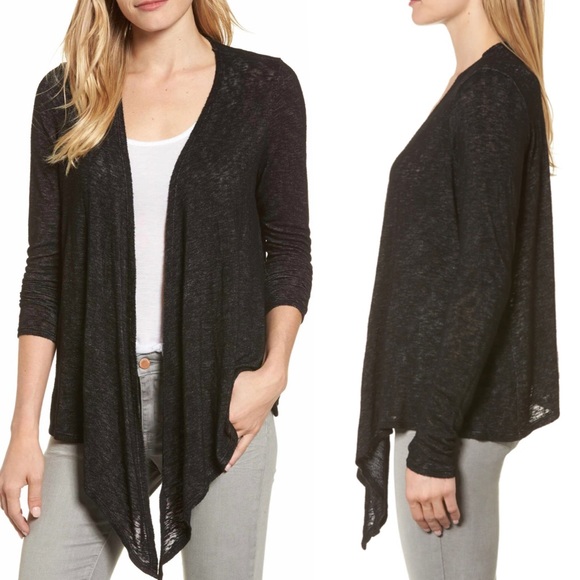 VELVET by Graham & Spencer Cardigan Ballet Tie Wrap Black Small - Picture 8 of 9